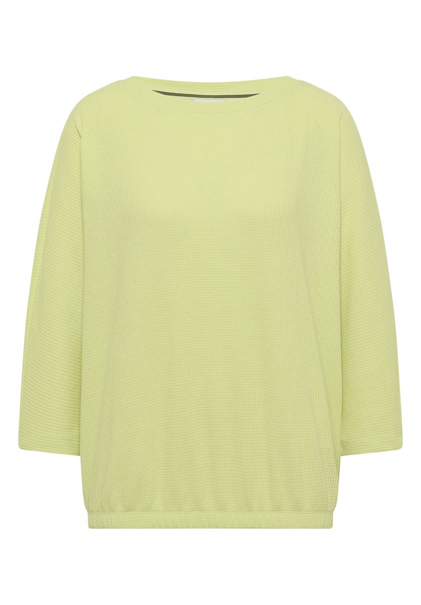 3/4-Arm Shirt mit Waffelstruktur