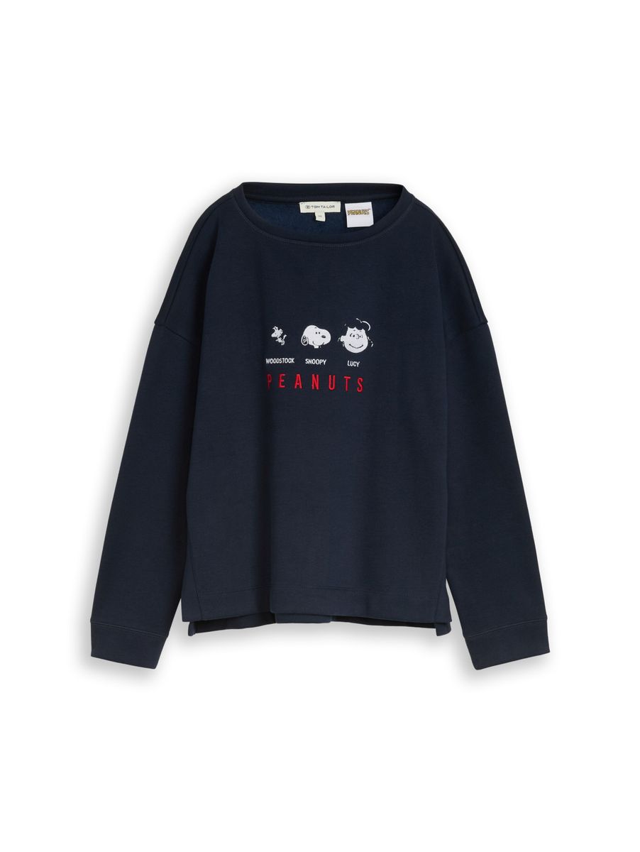 Loose Fit Sweatshirt mit Snoopy-Print