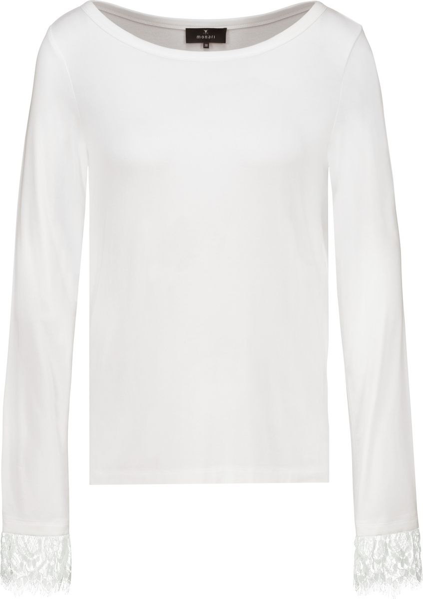Langarmshirt mit Spitzenborte