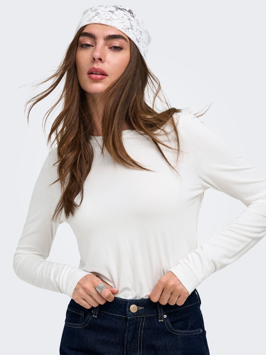 ONLBAMBOO L/S O-NECK TOP JRS