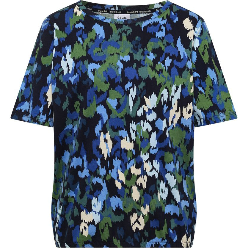 T-Shirt mit Boat Neck und Print