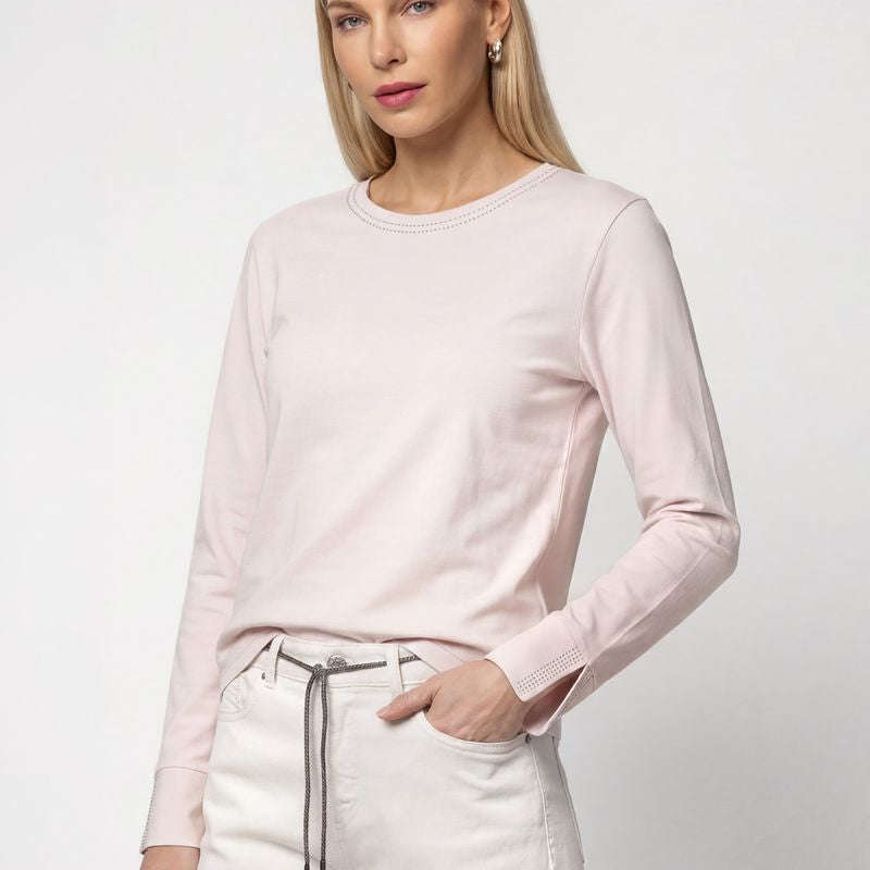 Langarmshirt mit Strassdetails