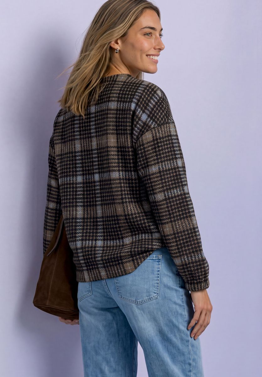 Jacke mit Rundhals und Cord-Struktur