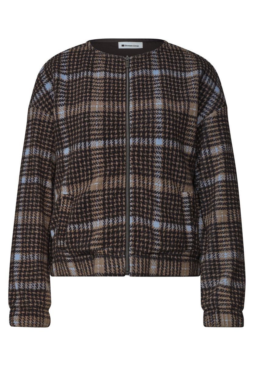 Jacke mit Rundhals und Cord-Struktur