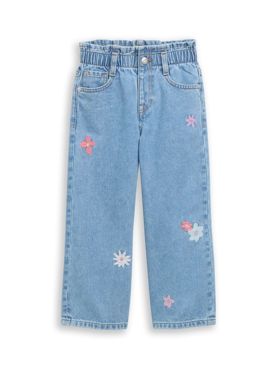 Wide Leg Jeans mit Stickerei