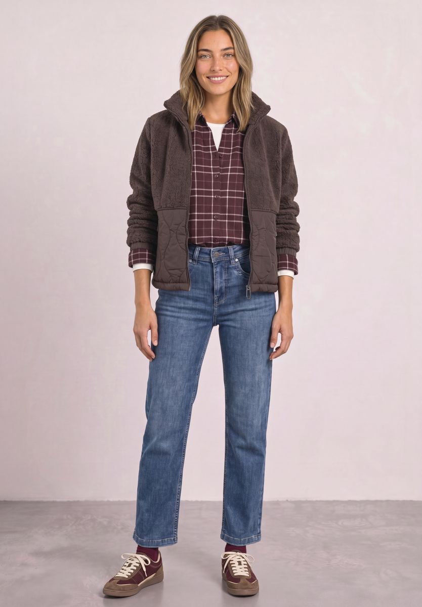 Teddy-Jacke mit Softshelldetails