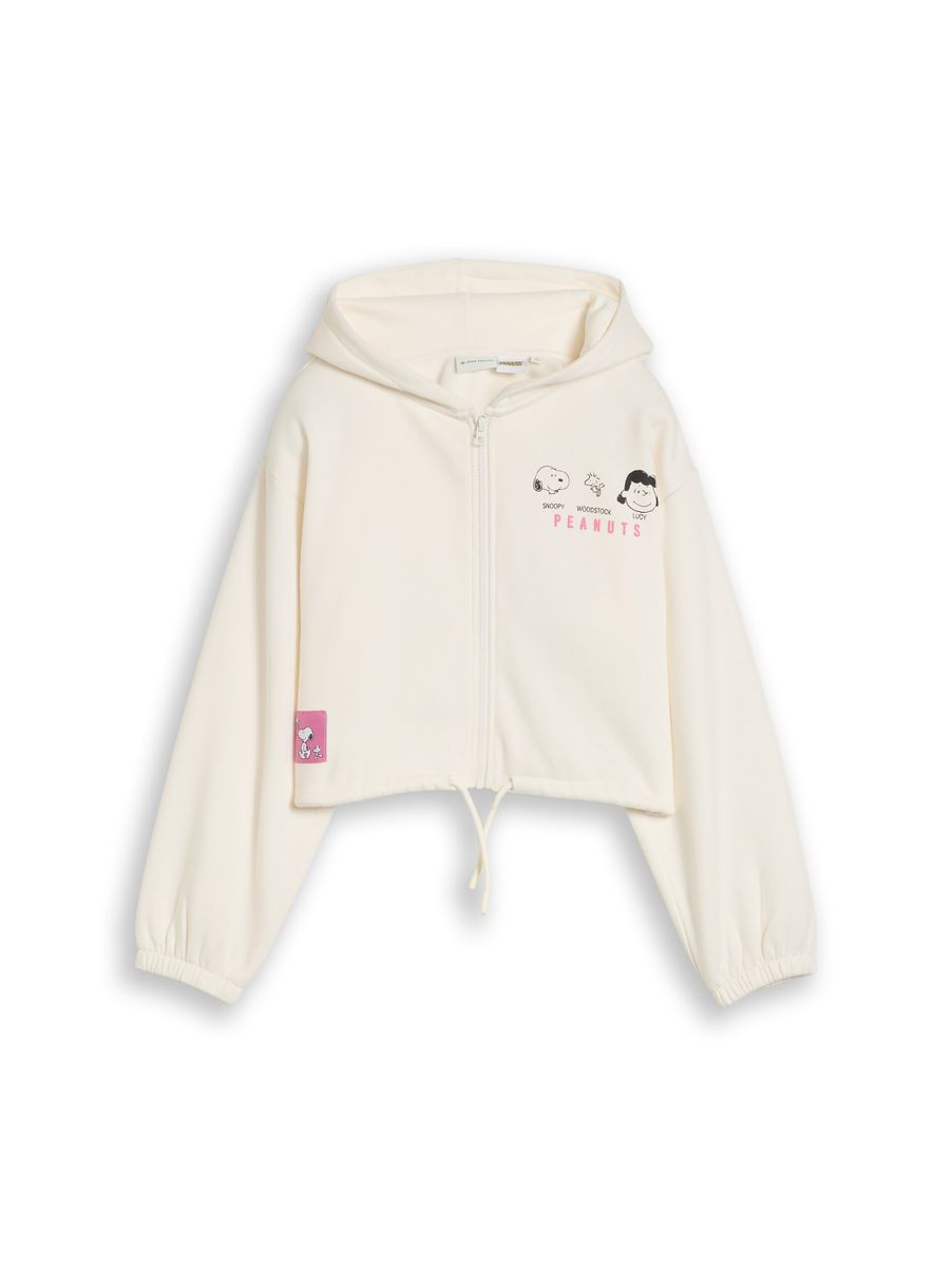 Oversize Hoodie Sweatjacke mit Peanuts-Print