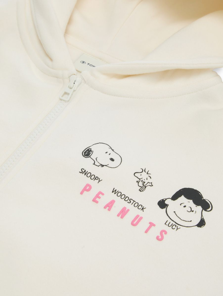 Oversize Hoodie Sweatjacke mit Peanuts-Print