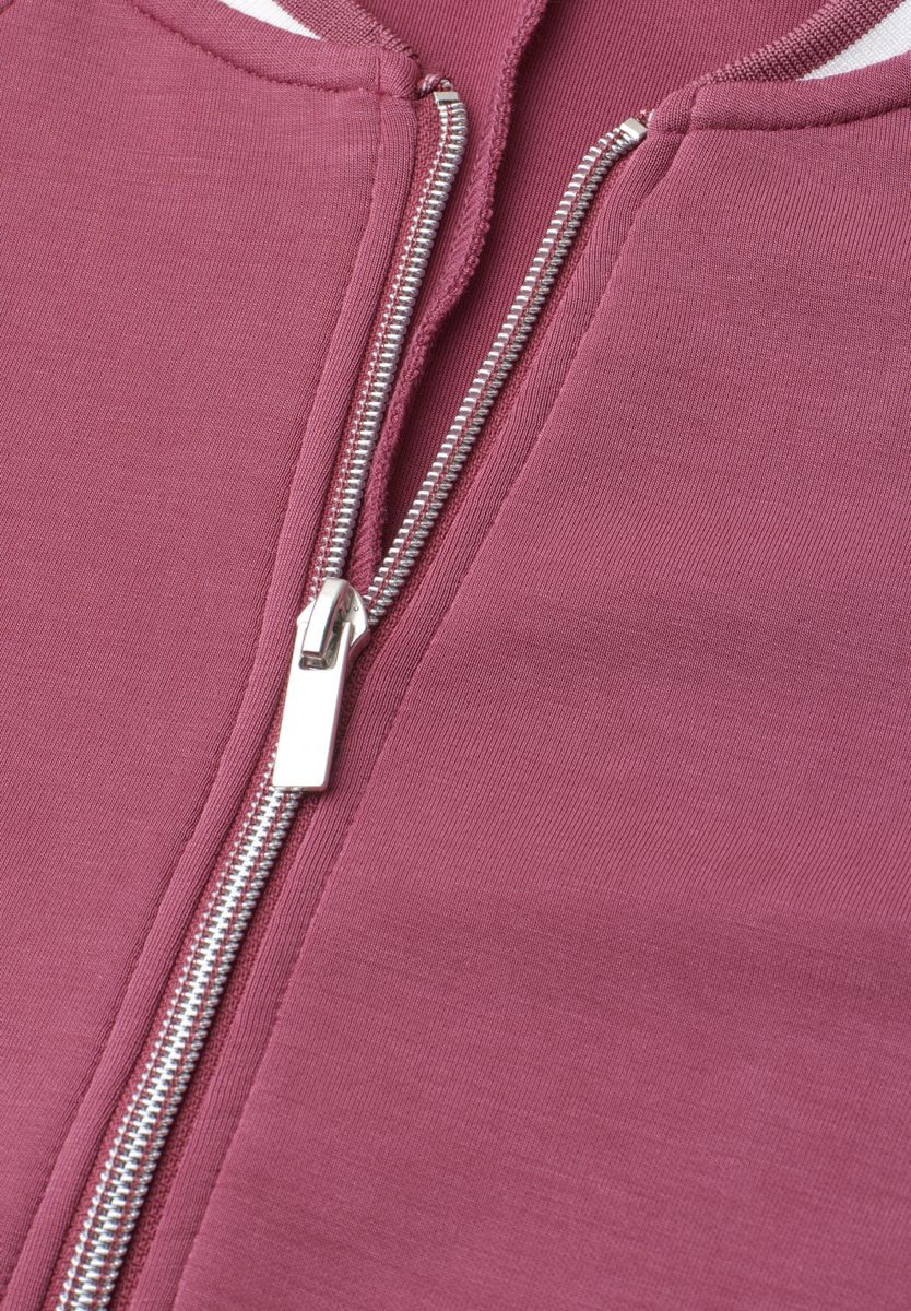 Langarm Jacke im Silk-Look mit Zipper