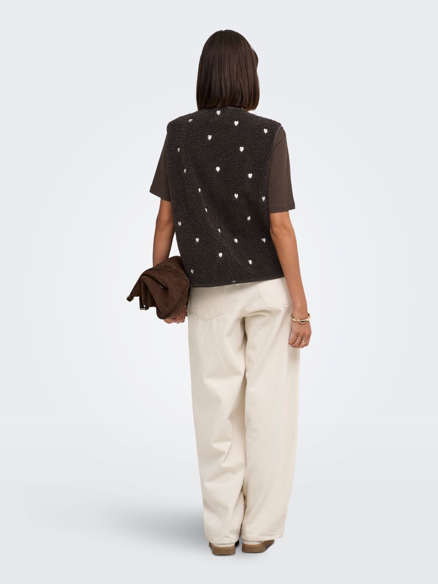 JDYSIMINA TEDDY HEART EMB WAISTCOAT OTW