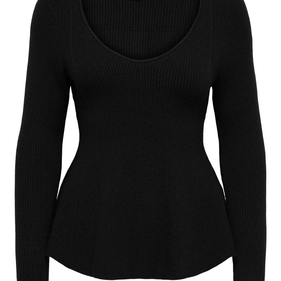 ONLIBI LS V-NECK RIB PEPLUM CC KNT
