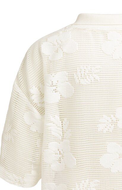 Durchsichtige Bluse im Häkelstil mit Blumenmuster