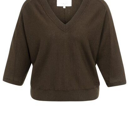Pullover mit V-Ausschnitt und Nähten