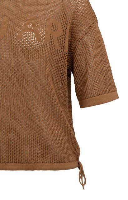 Kurzarmpullover mit strukturiertem Motiv