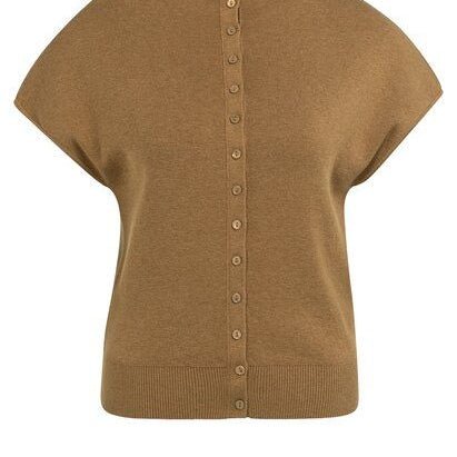 Ärmellose Strickjacke mit Knopfleiste vorne