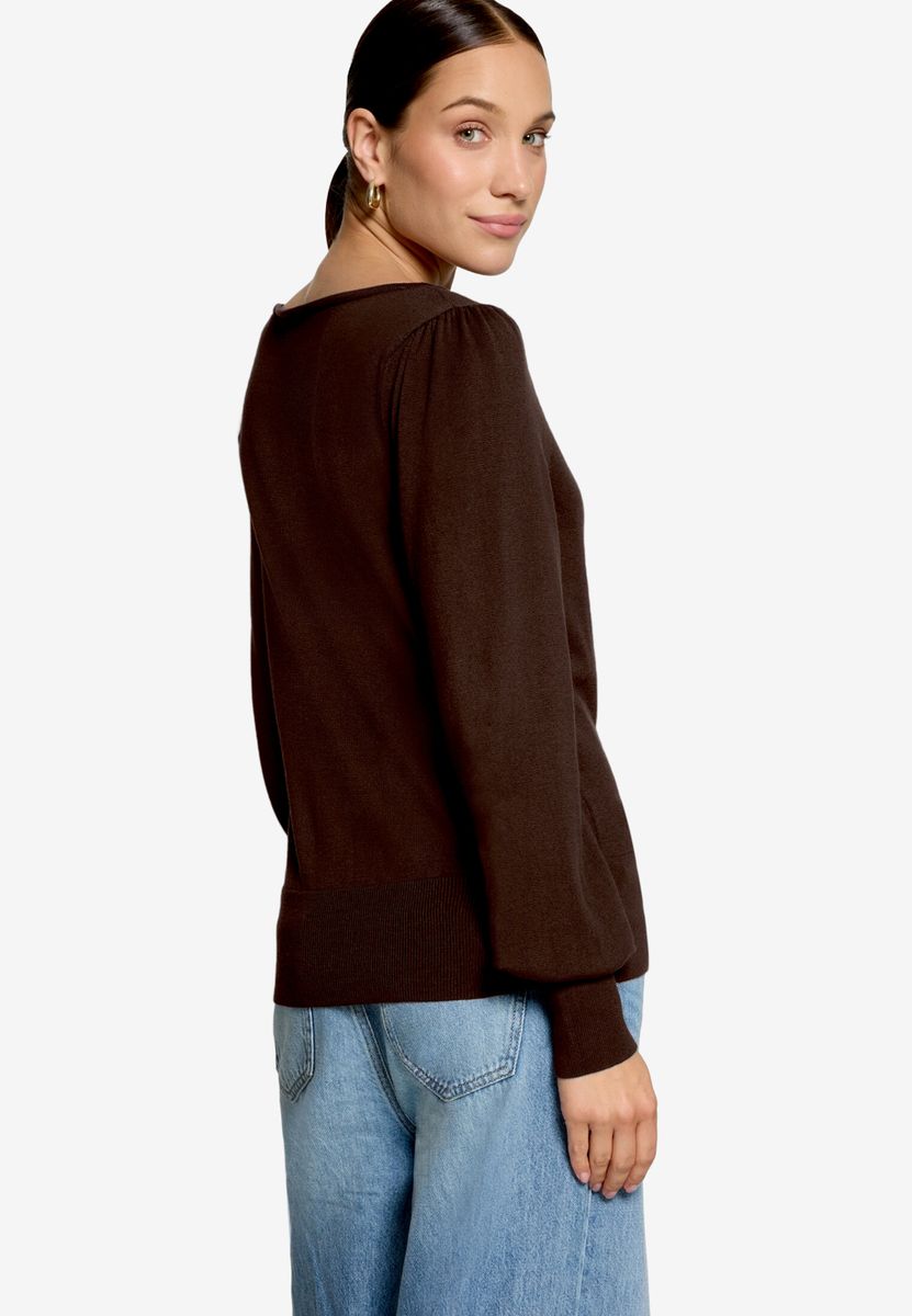 Feinstrickpullover mit U-Boot Ausschnitt