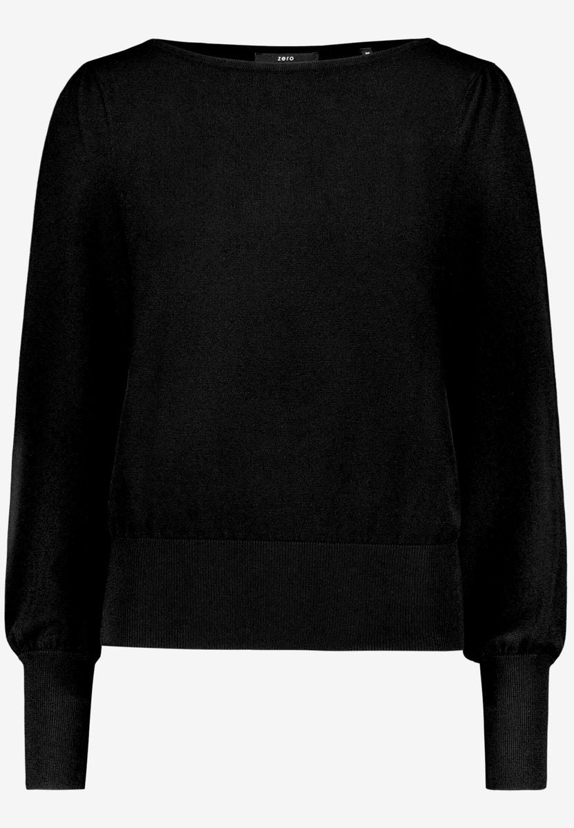 Feinstrickpullover mit U-Boot Ausschnitt