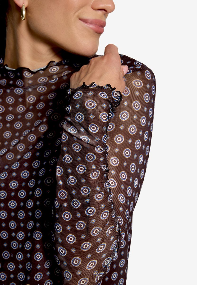Halbarm-Shirt mit Muster