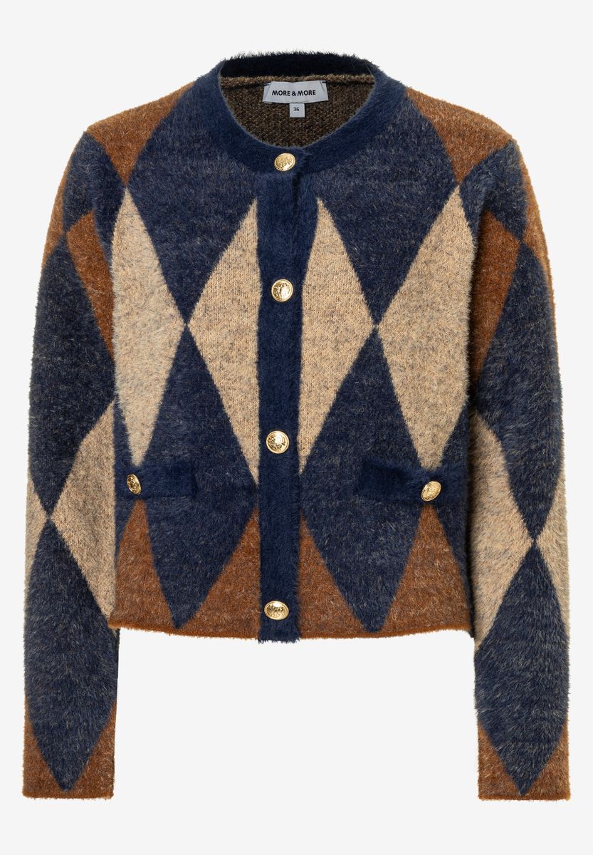 Cardigan mit Rhomben-Muster