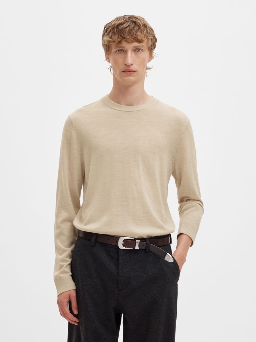 SLMTRAY LS KNIT MERINO CREW NECK NO
