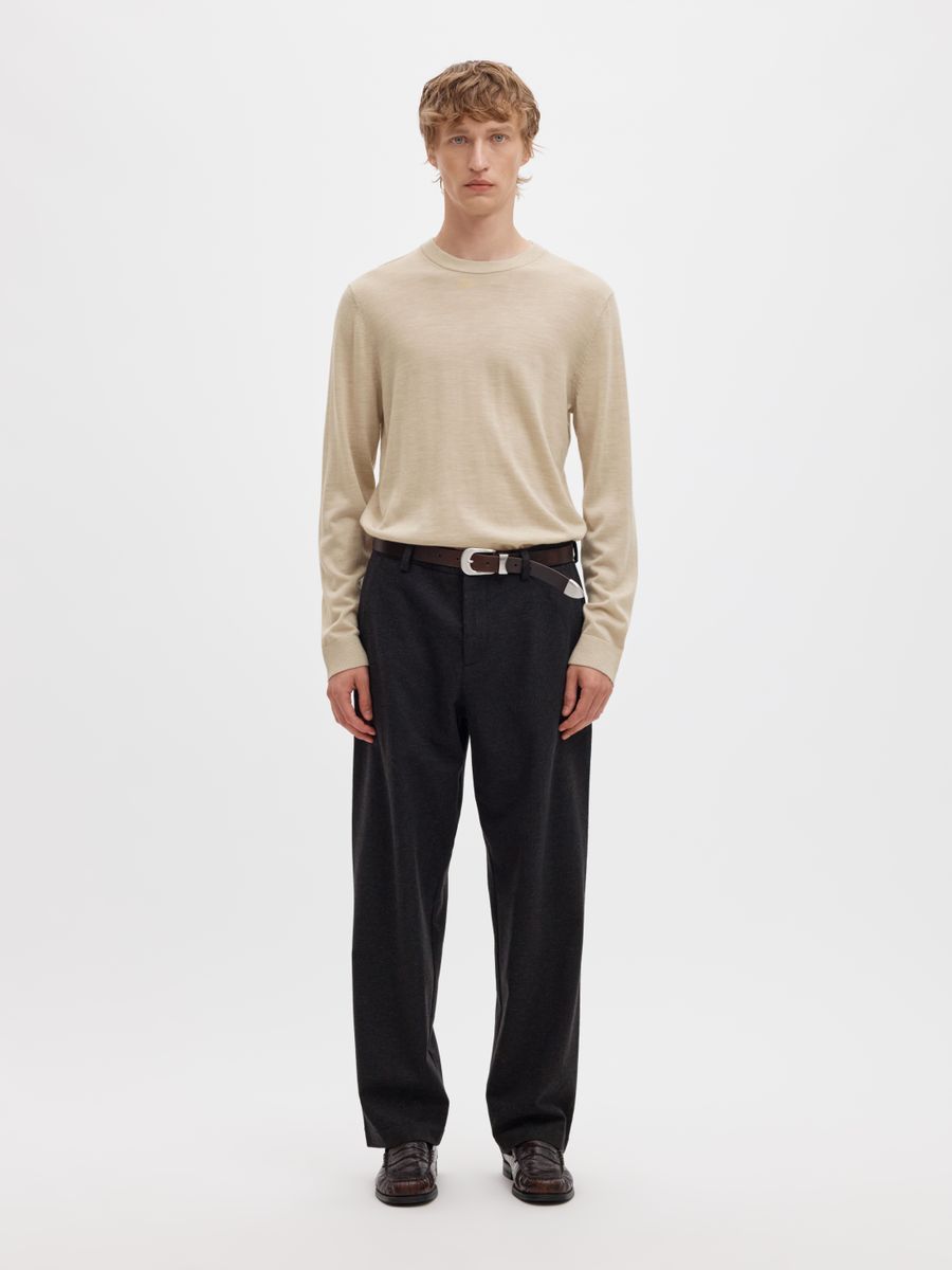 SLMTRAY LS KNIT MERINO CREW NECK NO