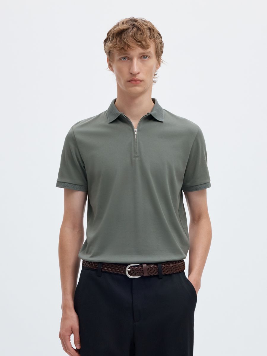 SLHFAVE ZIP SS POLO NOOS