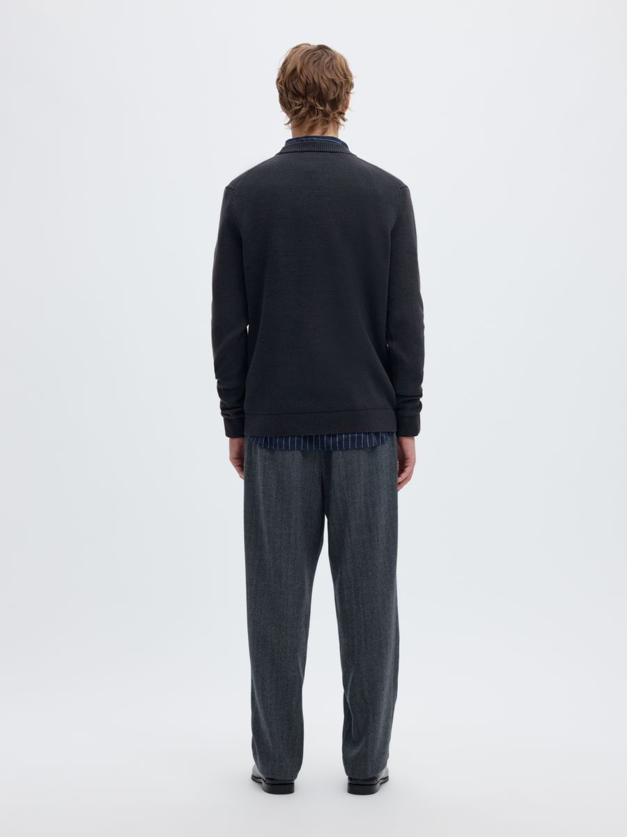 SLMDANE LS KNIT STRUCTURE CREW NECK