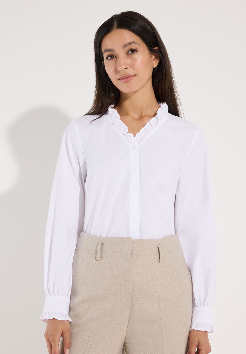 Bluse mit Rüschenkragen