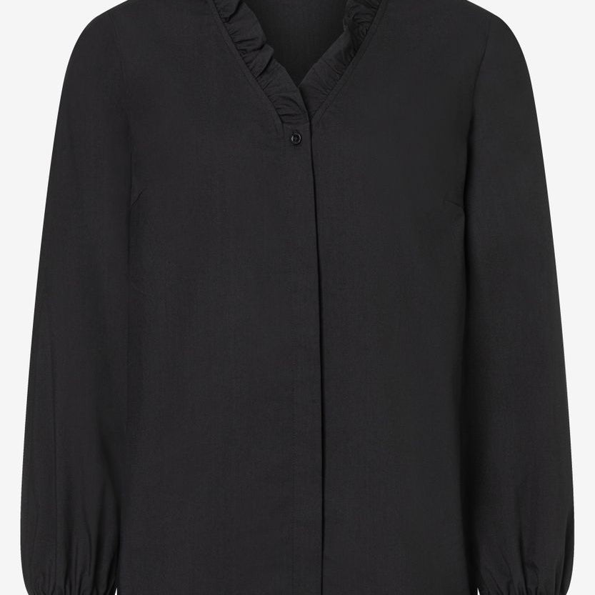 Bluse mit Rüschenkragen