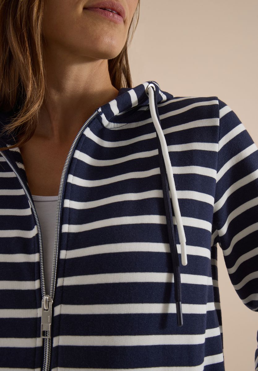 Langarm Jacke mit Kapuze und Struktur