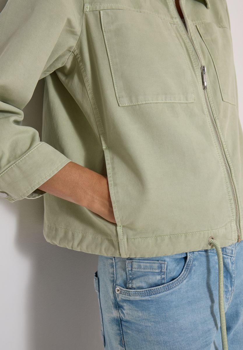 3/4-Arm Jacke mit Brusttaschen und Zipper