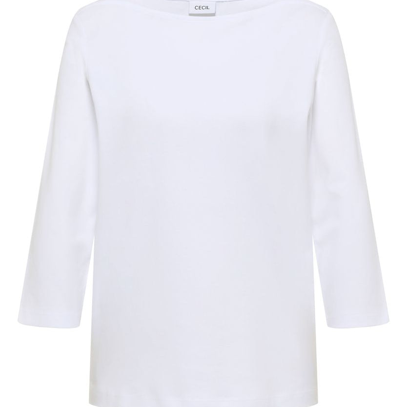 Basic Shirt mit U-Boot-Ausschnitt