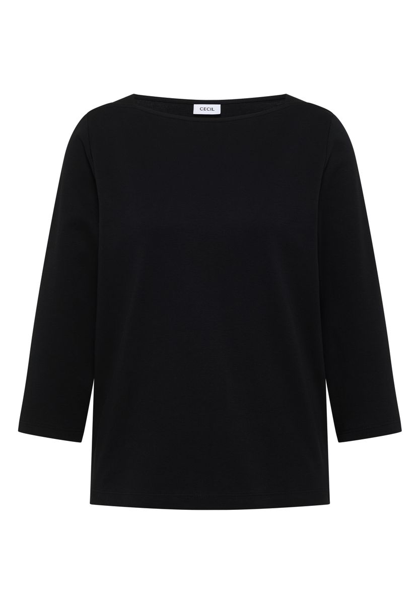 Basic Shirt mit U-Boot-Ausschnitt