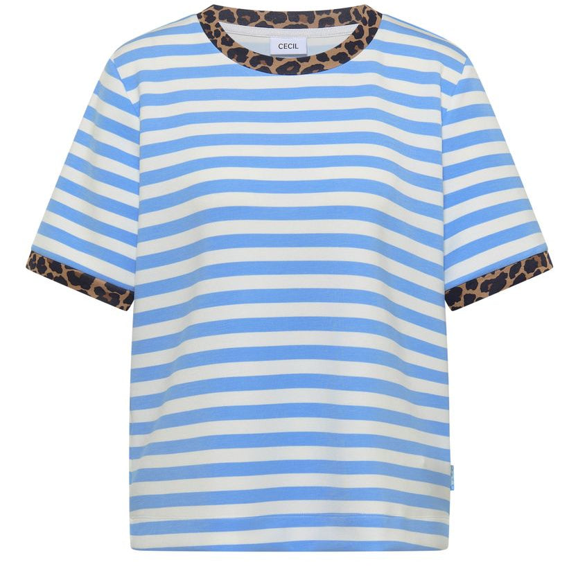 T-Shirt mit Rundhals und Leo-Details