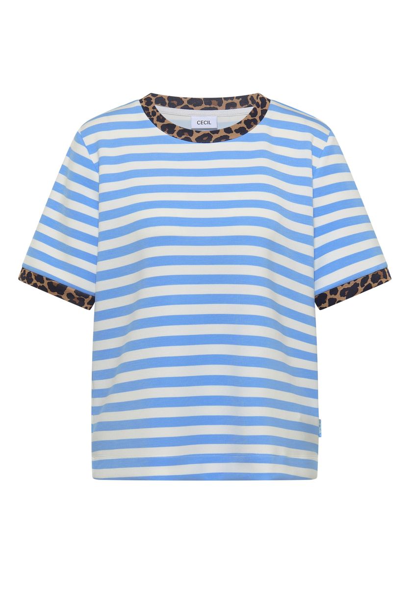T-Shirt mit Rundhals und Leo-Details