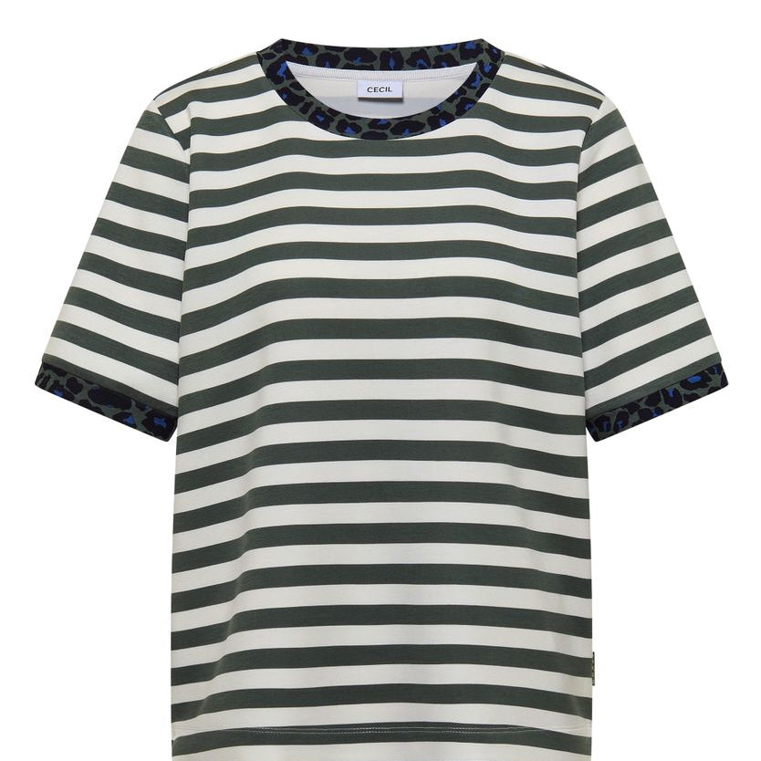T-Shirt mit Rundhals und Leo-Details
