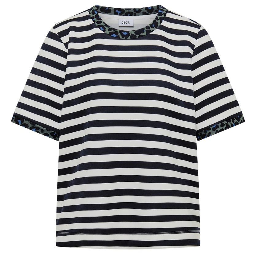 T-Shirt mit Rundhals und Leo-Details