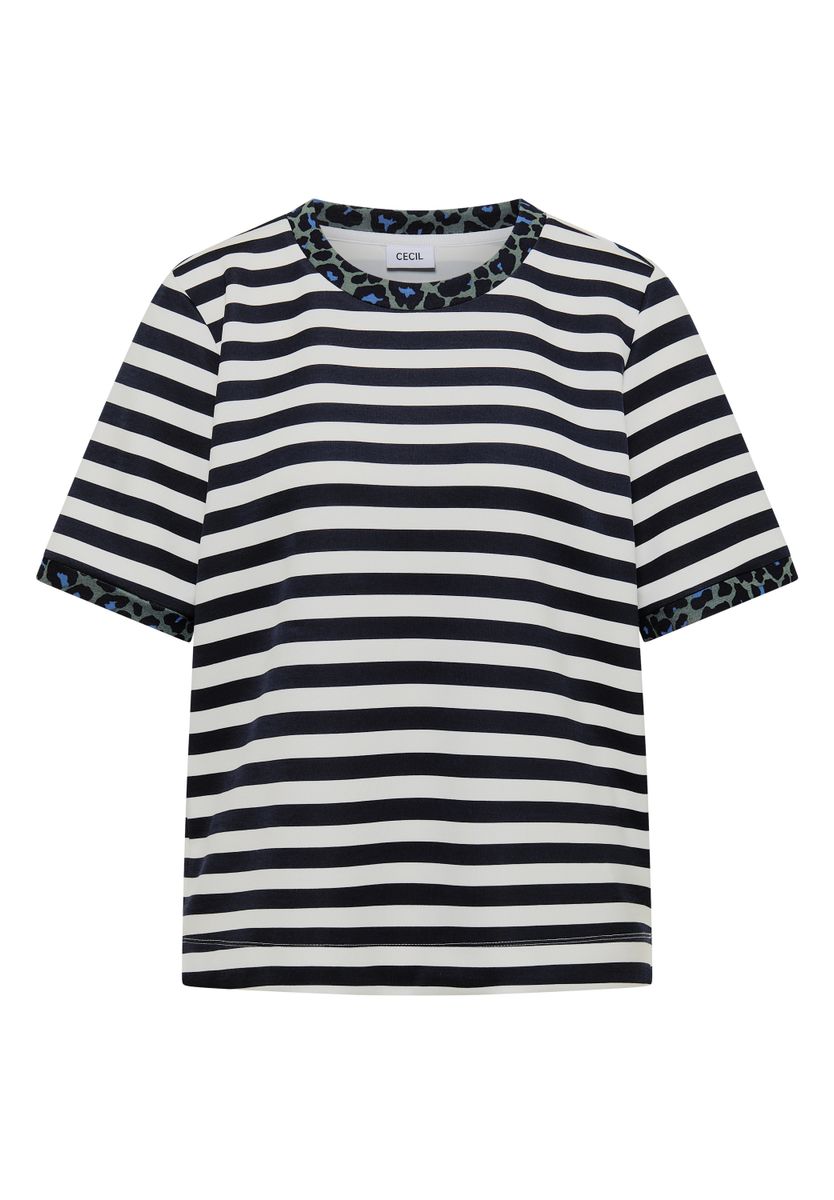 T-Shirt mit Rundhals und Leo-Details