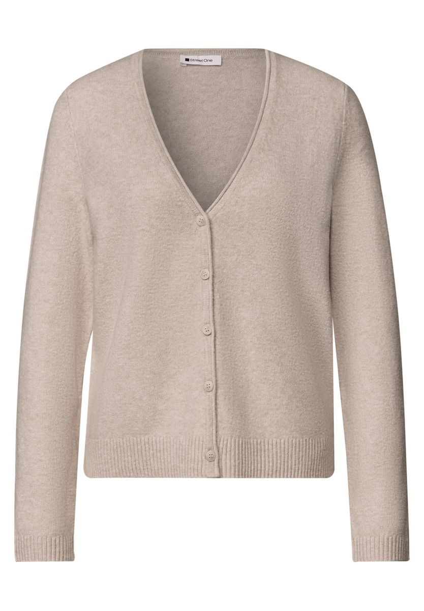 Cadigan mit V-Neck und Knopfleiste