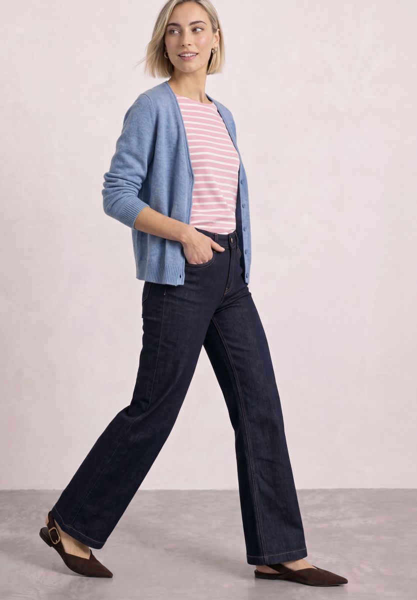 Cadigan mit V-Neck und Knopfleiste