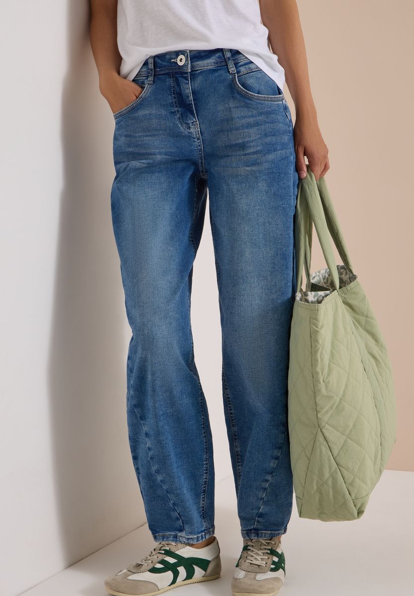 High Waist Barrel Leg Jeans im Loose Fit