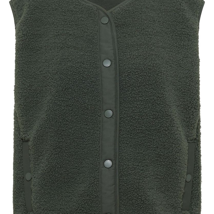 Teddy-Weste mit Softshelldetails