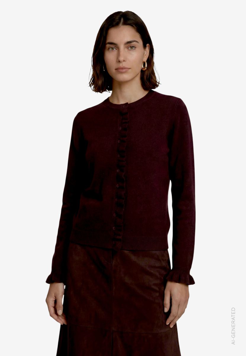 Strickjacke Damen mit Rüschen