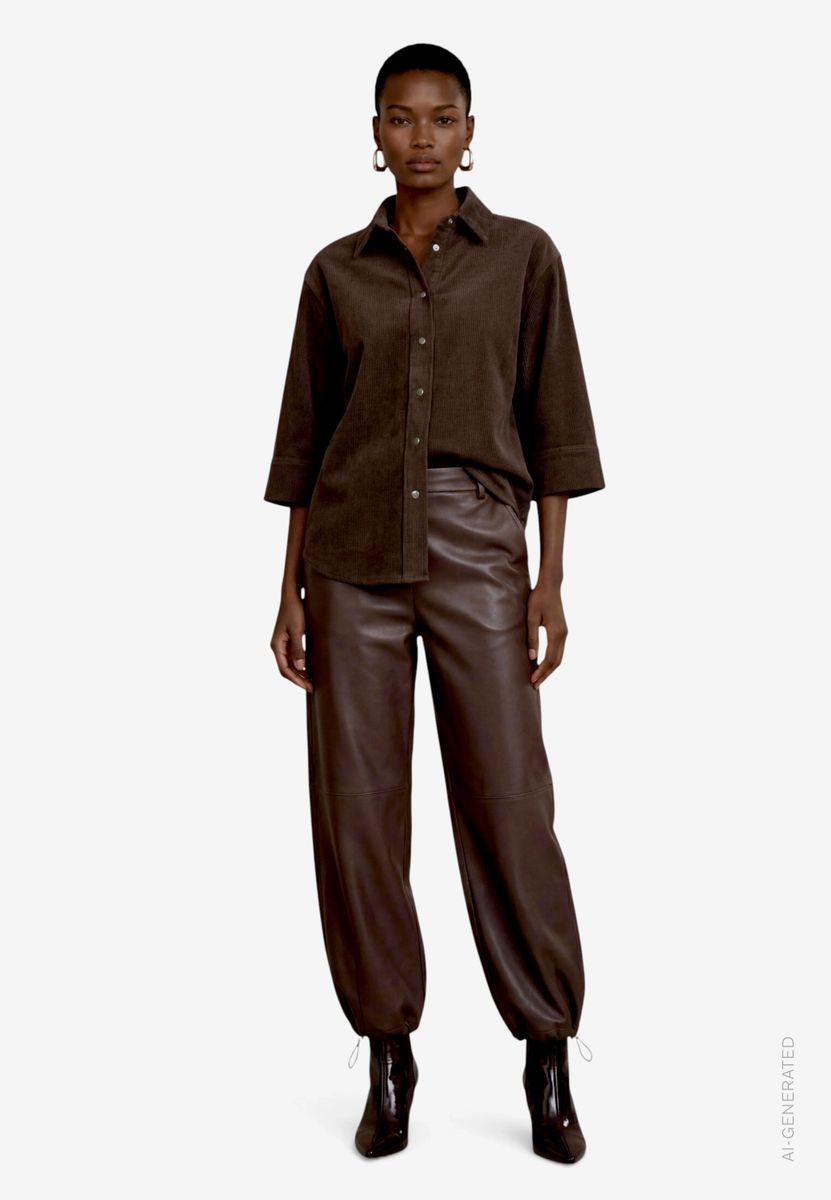 Cord Bluse mit Knöpfen