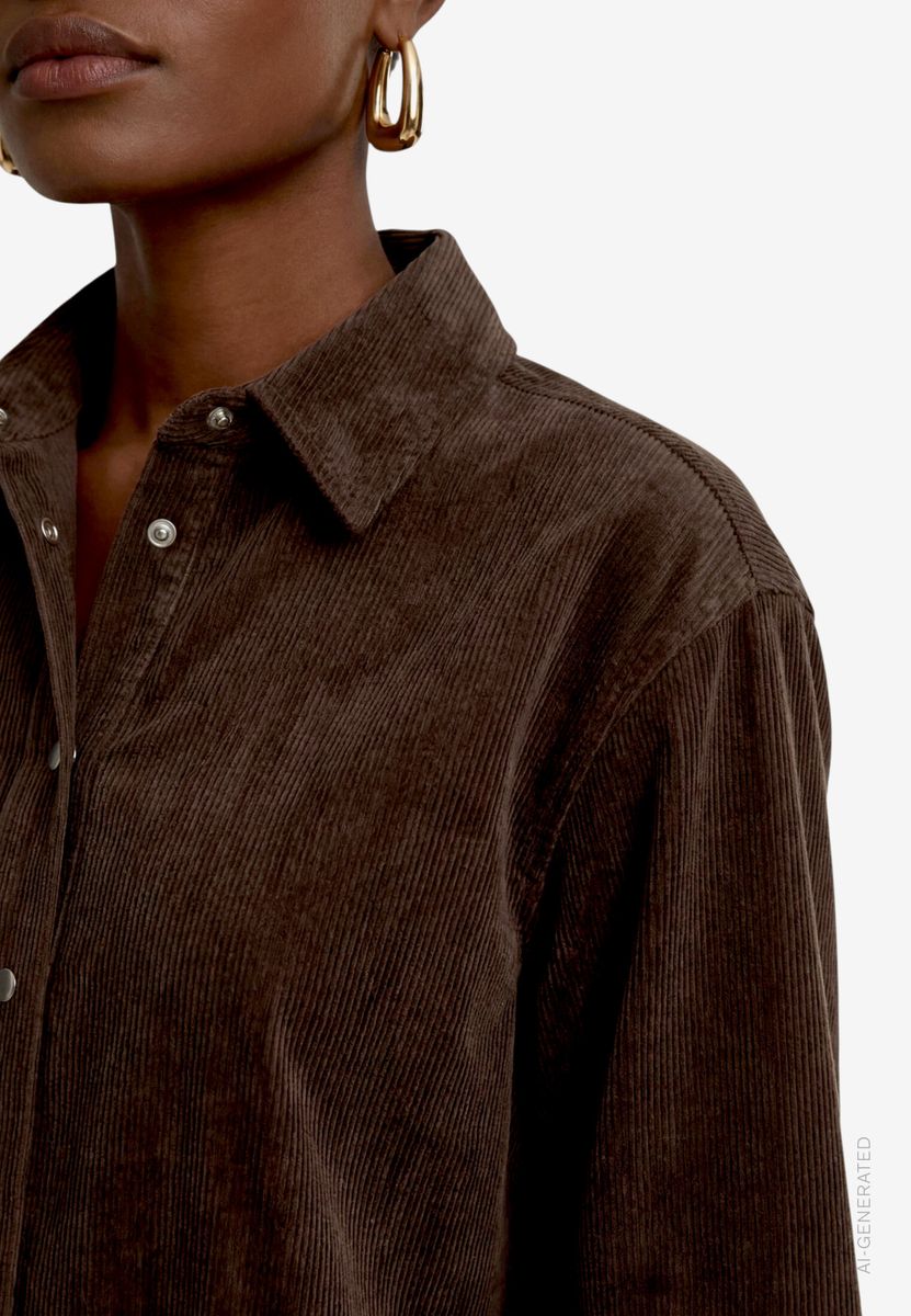 Cord Bluse mit Knöpfen