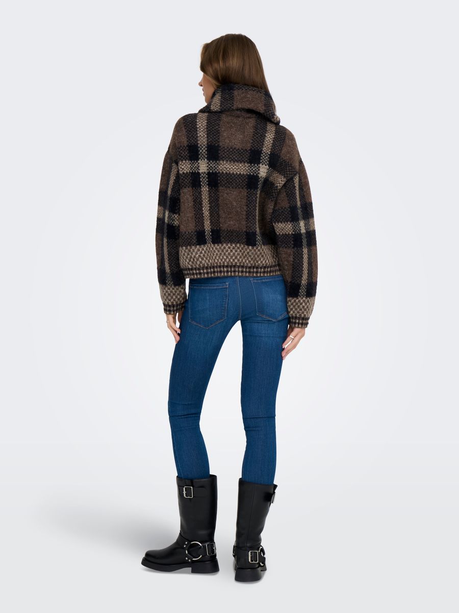 ONLMAROON LS ZIP COLLAR CARDIGAN KNT