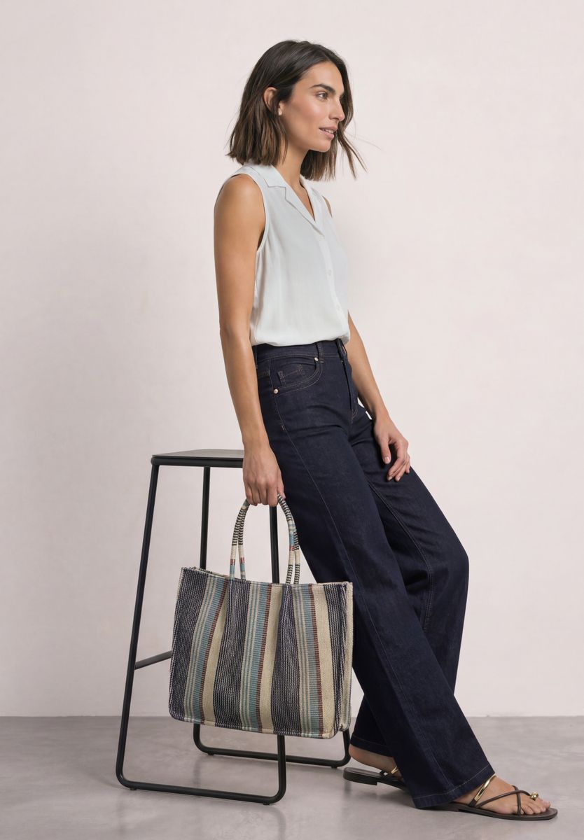 High Waist Wide Leg Jeans im Loose Fit