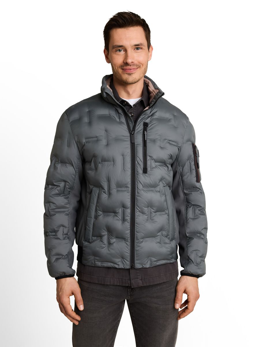 Hybrid Steppjacke mit verstaubarer Kapuze