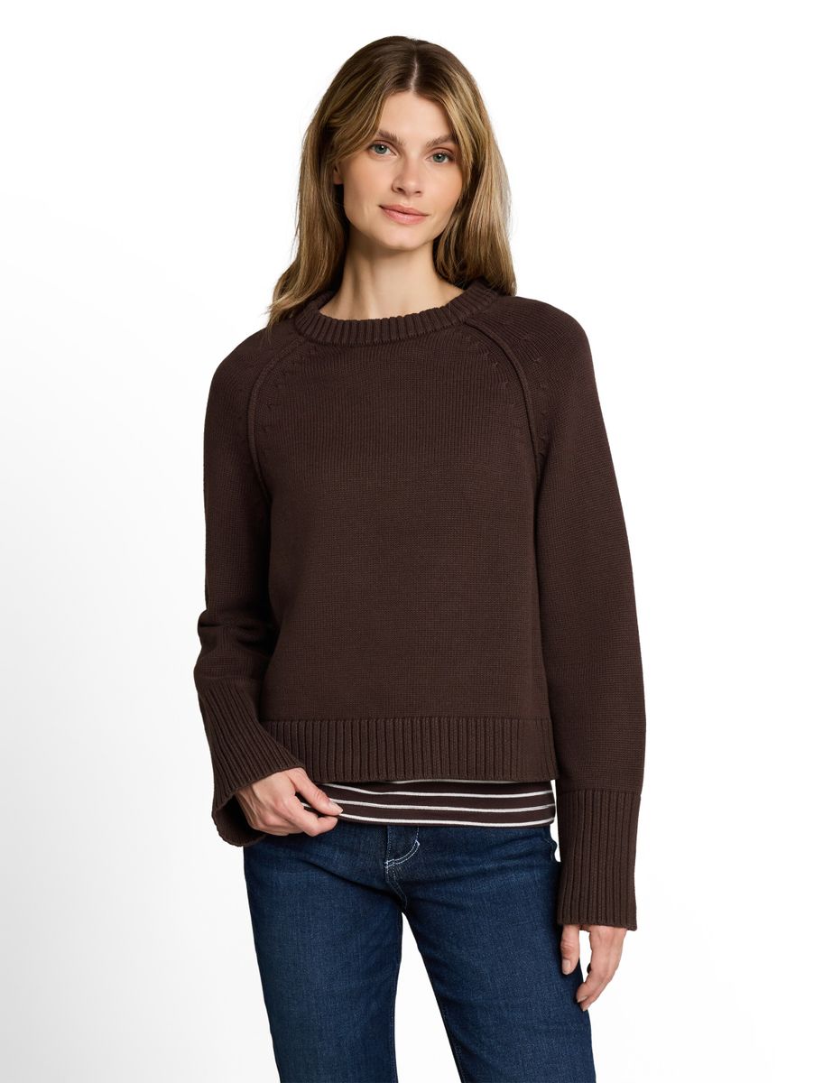 Loose Fit Strickpullover mit Raglanärmeln