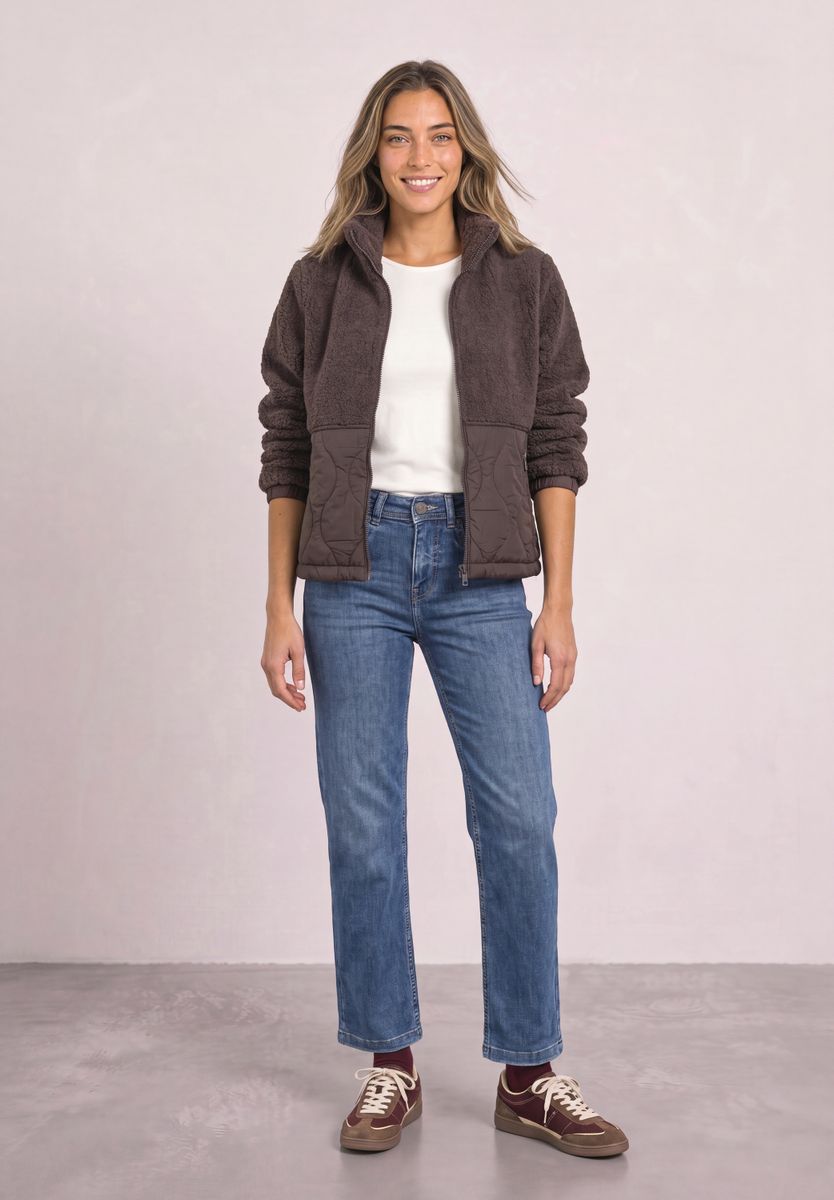Teddy-Jacke mit Softshelldetails